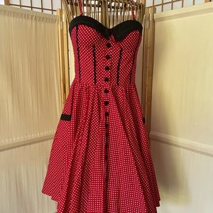 HellBunny Vixen polka dot pinup dress retro inspired